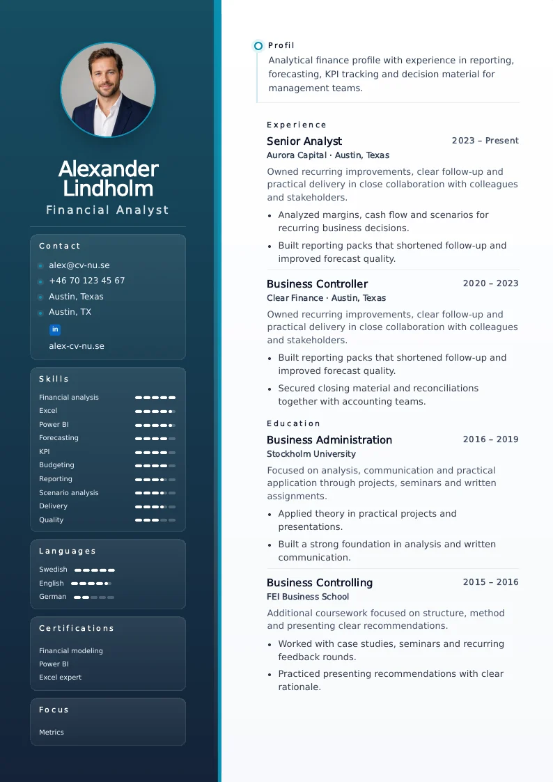 Side column resume