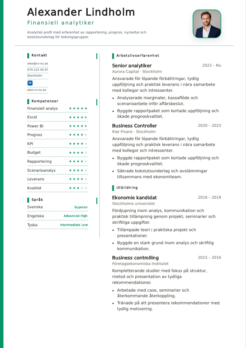 Warm editorial CV
